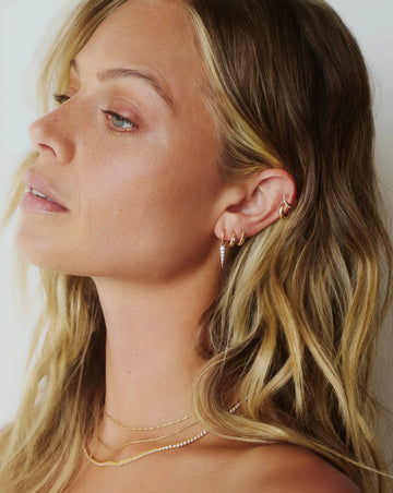 Mini Pave Spike Charm Hoop Earrings | 18k Gold Vermeil/Cubic Zirconia Earrings Missoma 