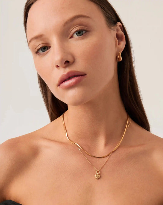 Mini Ridge Heart Chain Necklace Set | 18k Gold Plated Necklaces Missoma 