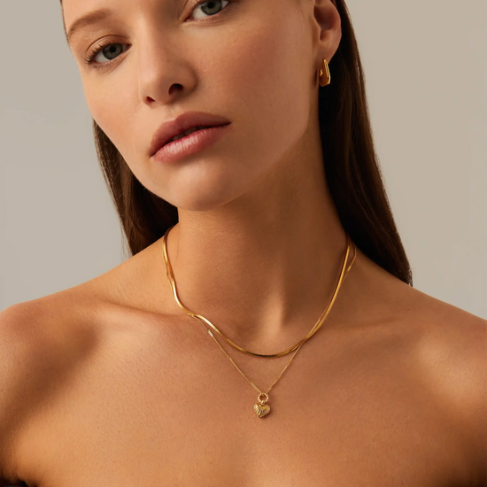 Mini Ridge Heart Charm Pendant Necklace Necklaces Missoma 