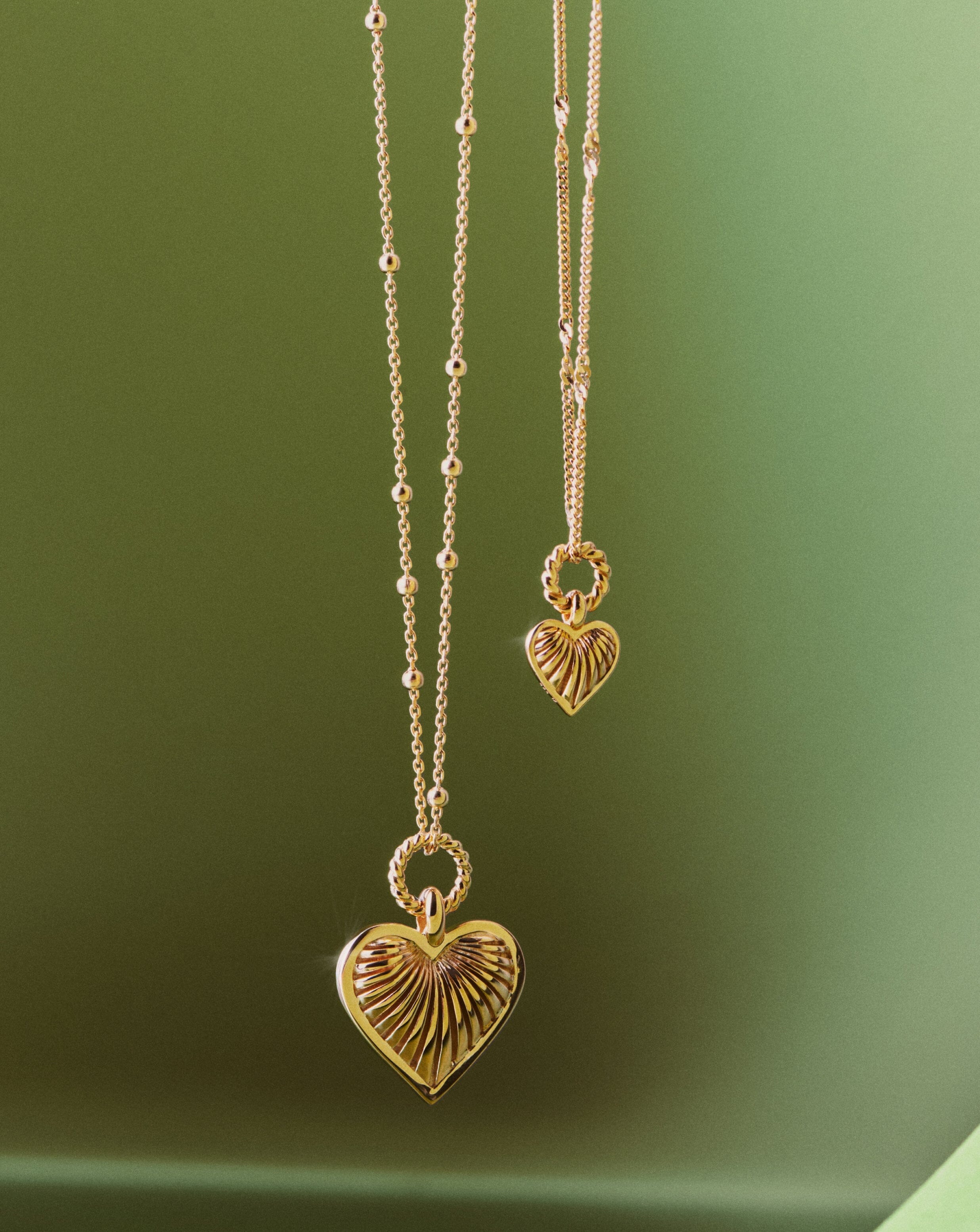 Mini Ridge Heart Charm Pendant Necklace Necklaces Missoma 