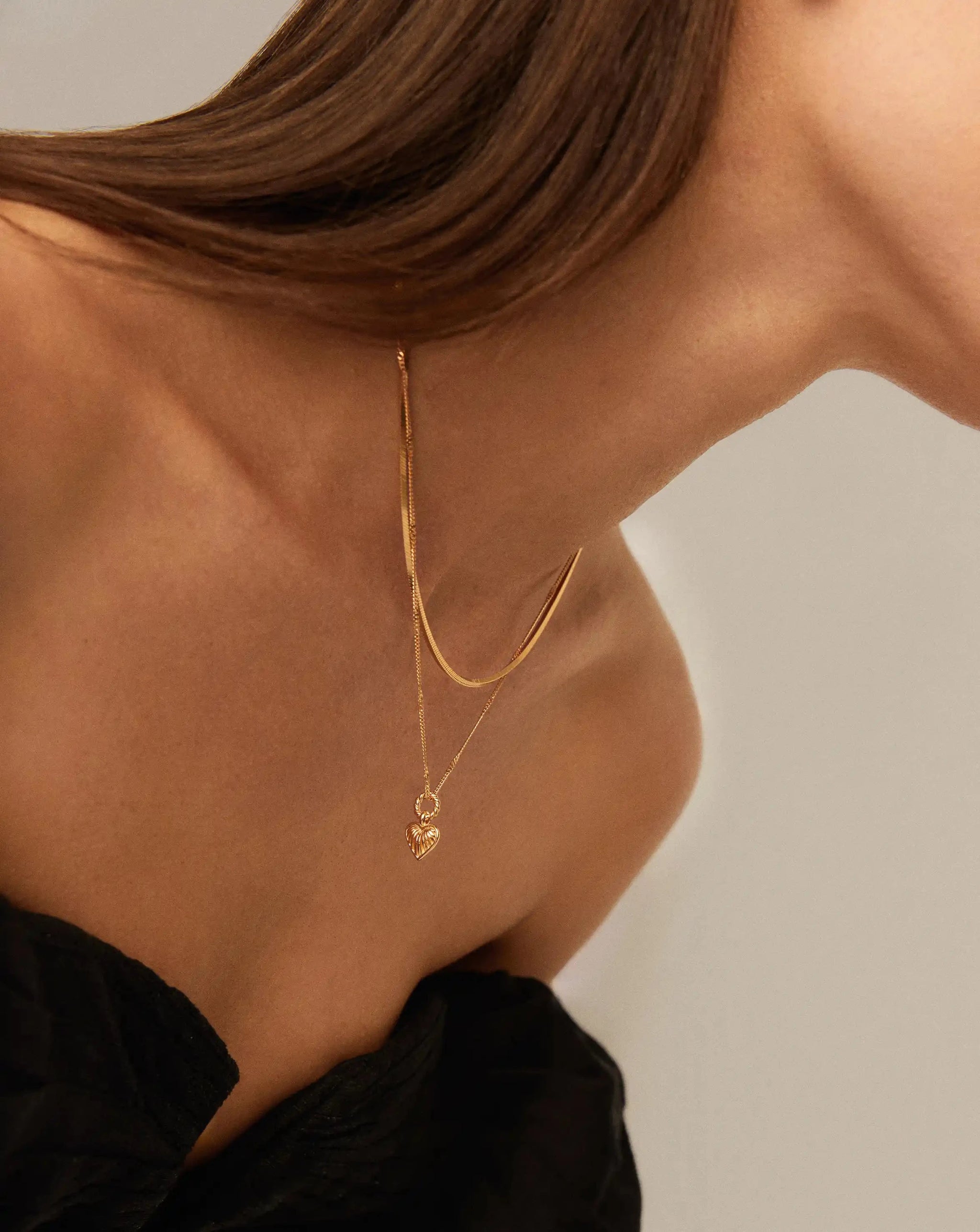Mini Ridge Heart Charm Pendant Necklace Necklaces Missoma 