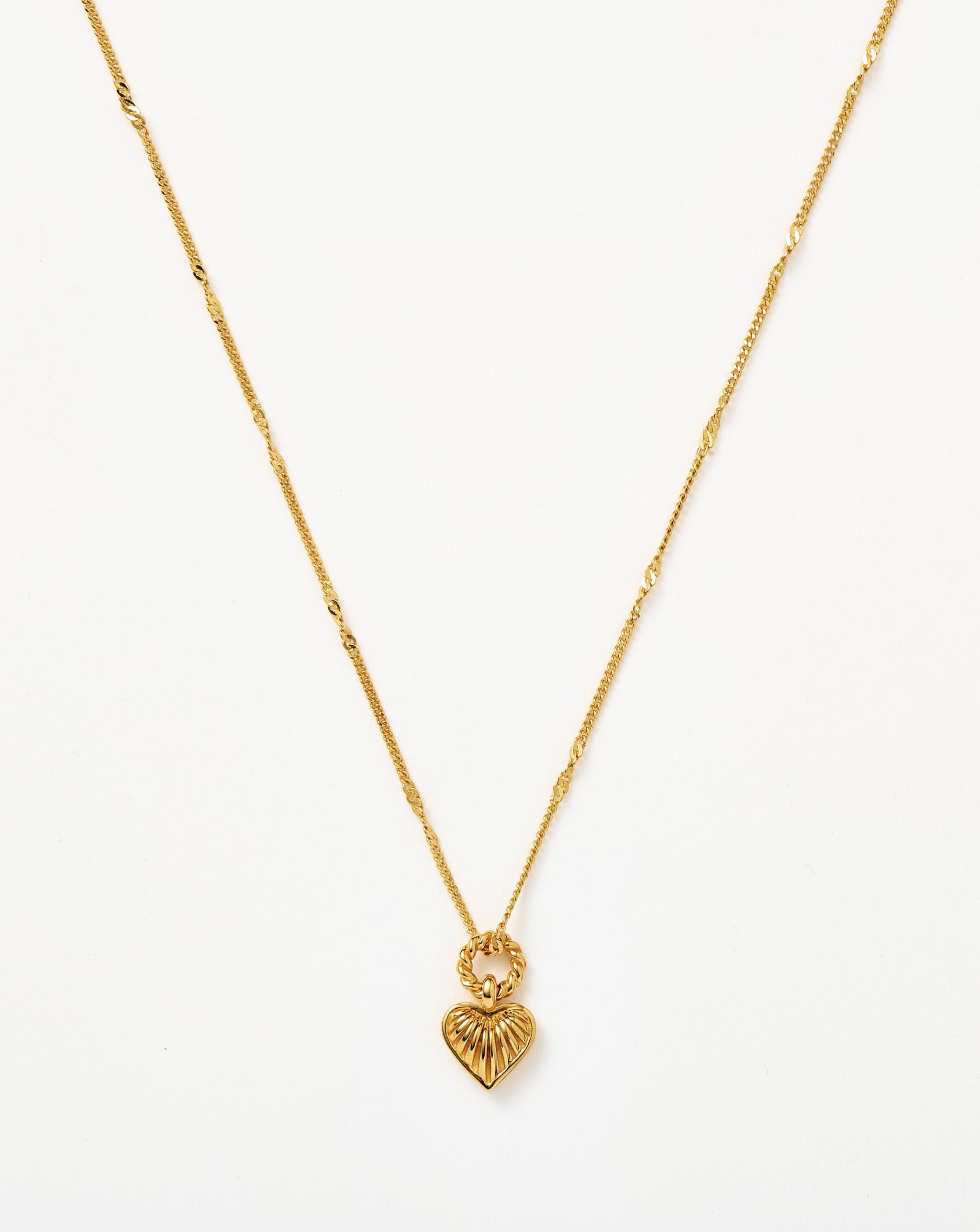 Mini Ridge Heart Charm Pendant Necklace Necklaces Missoma 