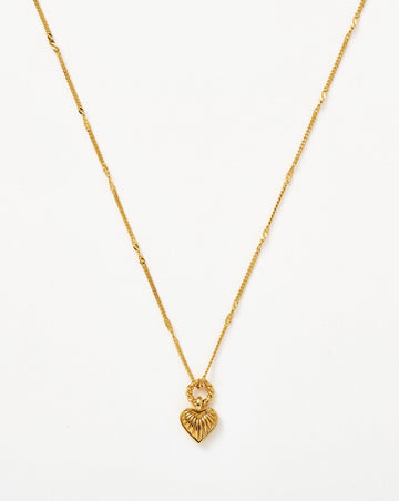 Mini Ridge Heart Charm Pendant Necklace Necklaces Missoma 