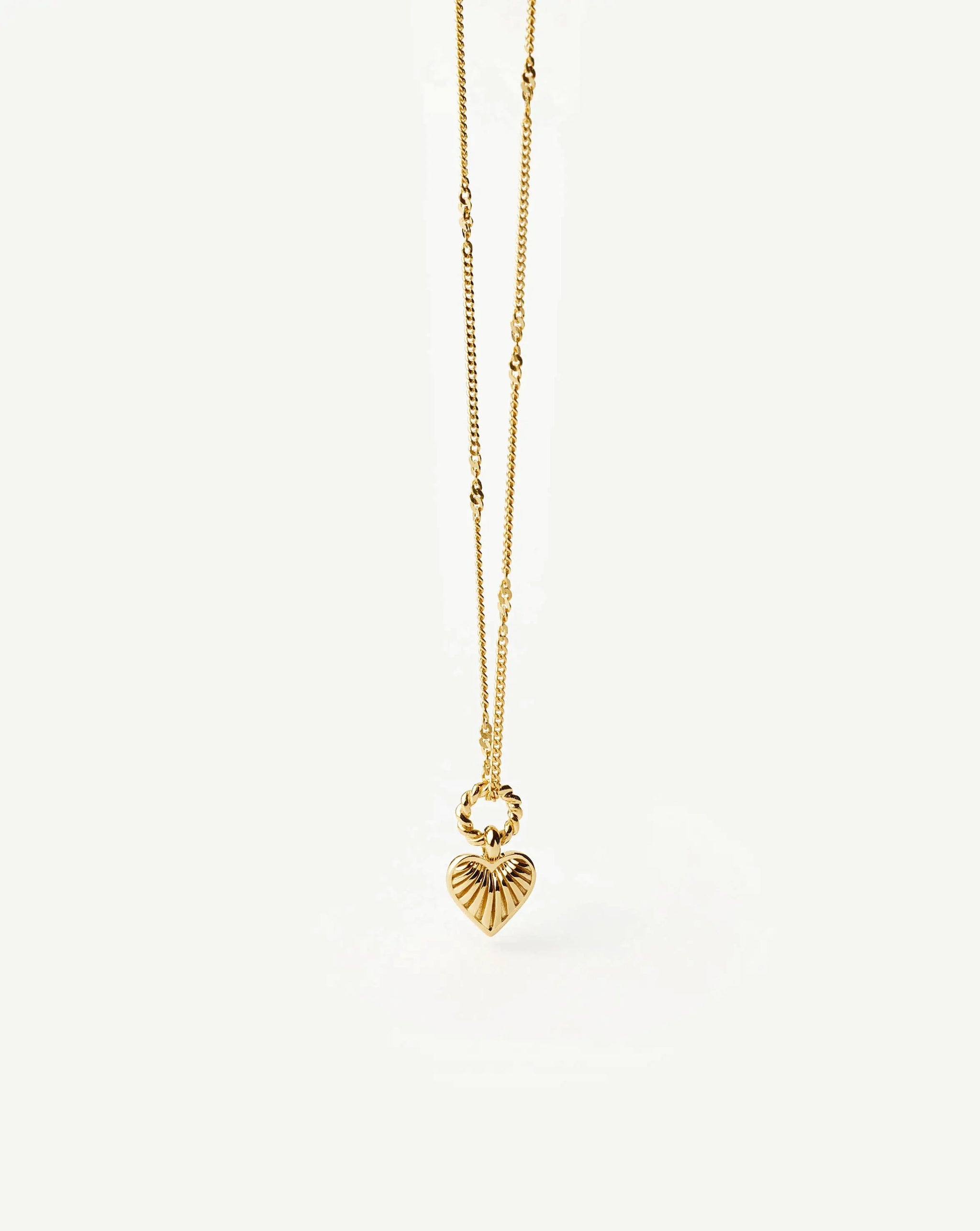 Mini Ridge Heart Charm Pendant Necklace Necklaces Missoma 