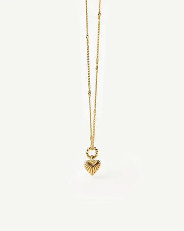 Mini Ridge Heart Charm Pendant Necklace Necklaces Missoma 