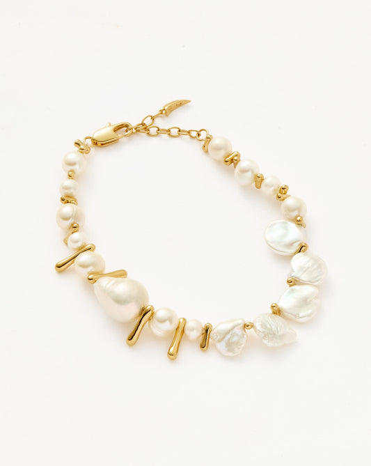 Mixed Pearl Statement Beaded Bracelet | 18k Gold Plated/Pearl Bracelets Missoma 