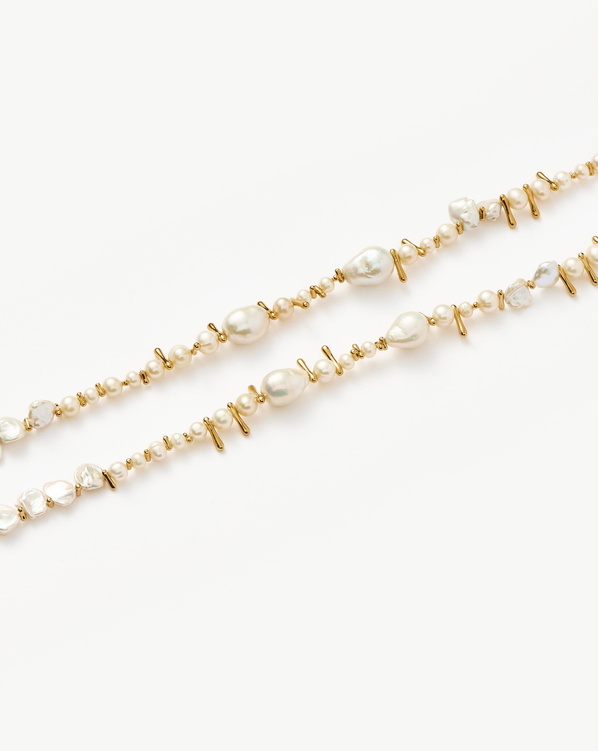 Mixed Pearl Statement Beaded Bracelet | 18k Gold Plated/Pearl Bracelets Missoma 