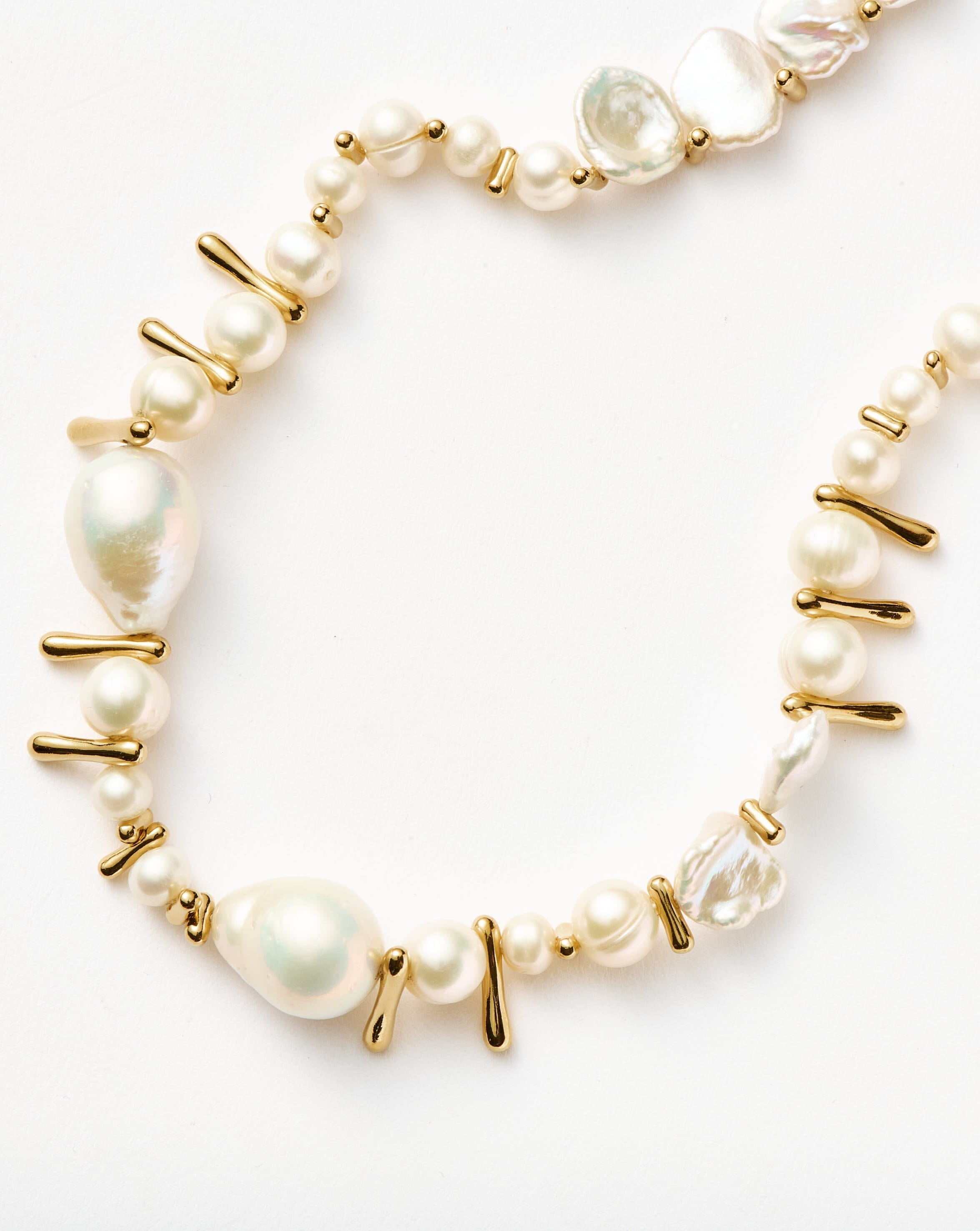 Mixed Pearl Statement Beaded Necklace | 18k Gold Plated/Pearl Necklaces Missoma 