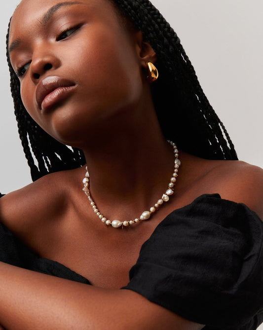 Mixed Pearl Statement Beaded Necklace | 18k Gold Plated/Pearl Necklaces Missoma 