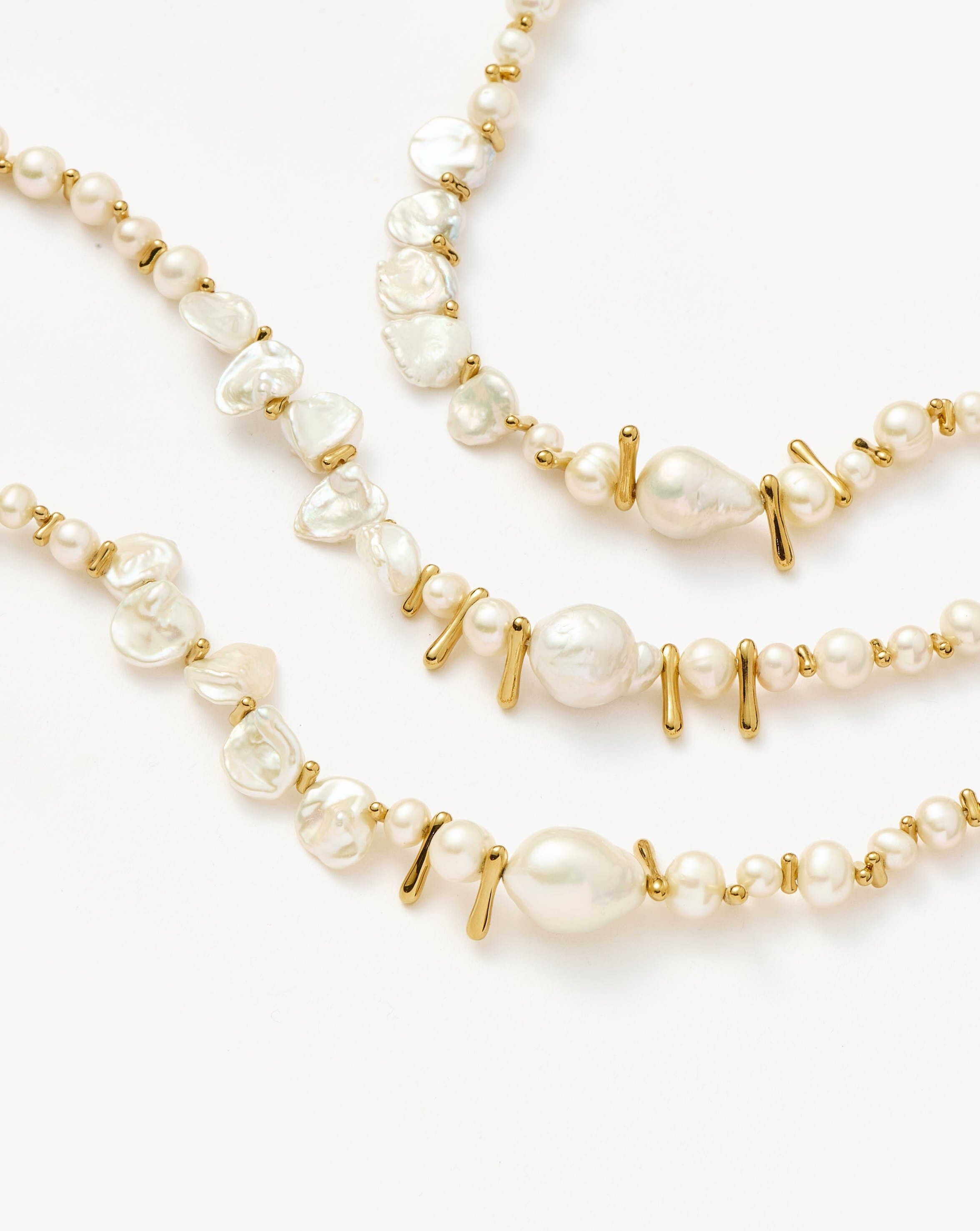 Mixed Pearl Statement Beaded Necklace | 18k Gold Plated/Pearl Necklaces Missoma 