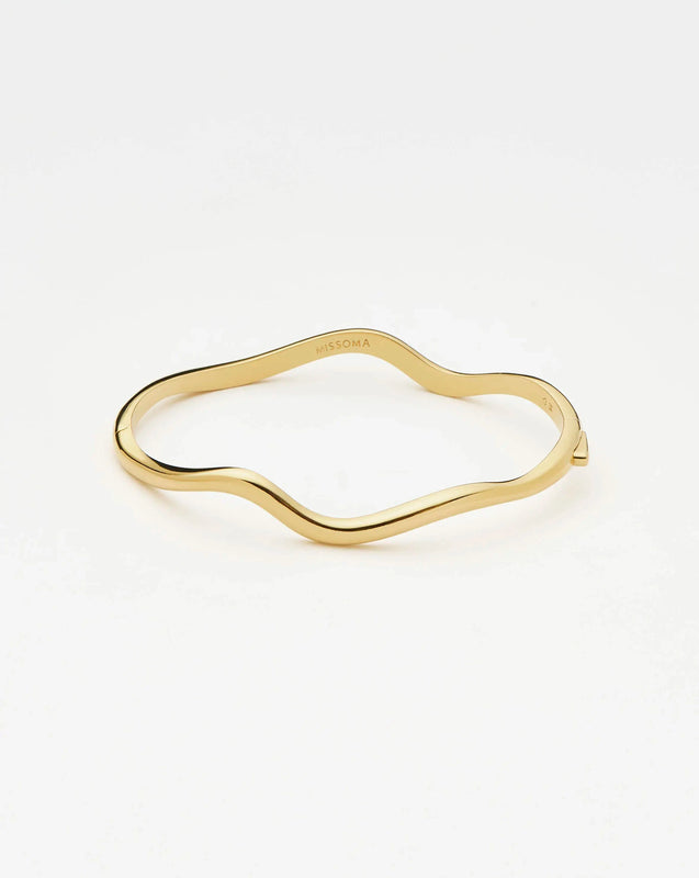 Molten Classic Hinged Bangle | 18k Gold Plated