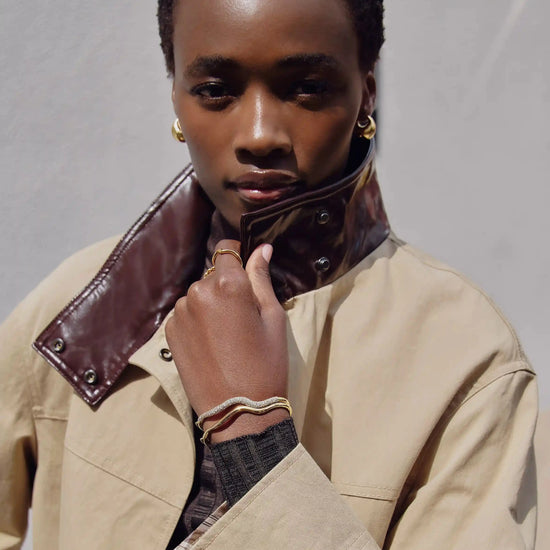 Molten Classic Hinged Bangle | 18k Gold Plated Bracelets Missoma 