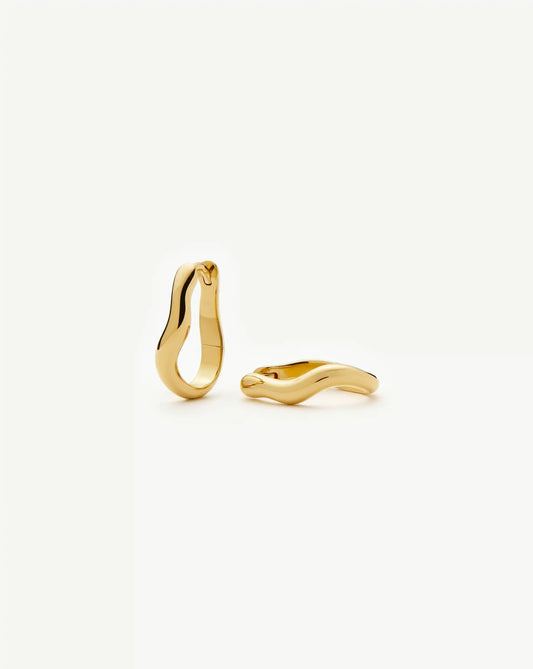 Molten Classic Small Hoop Earrings | 18k Gold Plated Earrings Missoma 