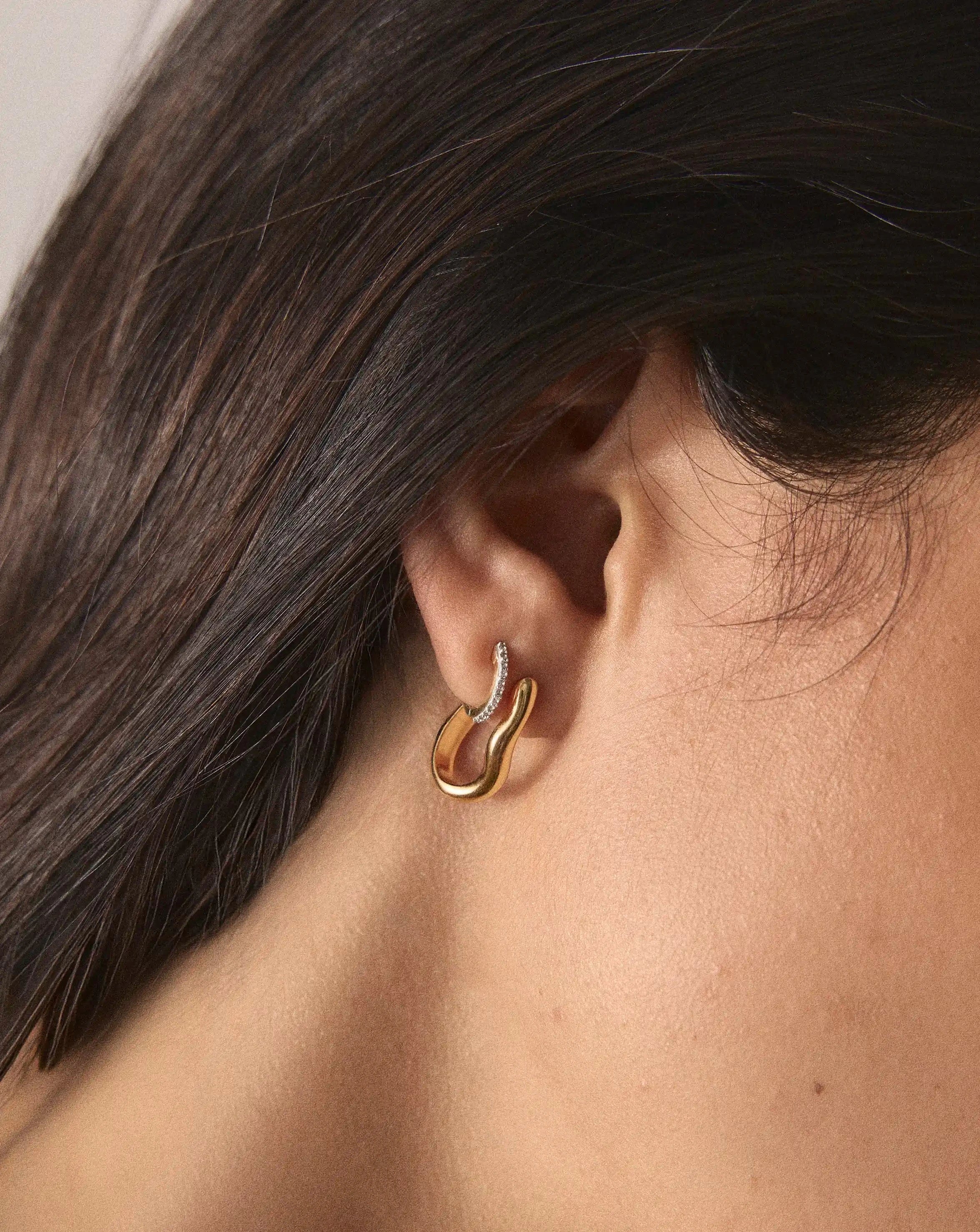 Molten Classic Small Hoop Earrings | 18k Gold Plated Earrings Missoma 