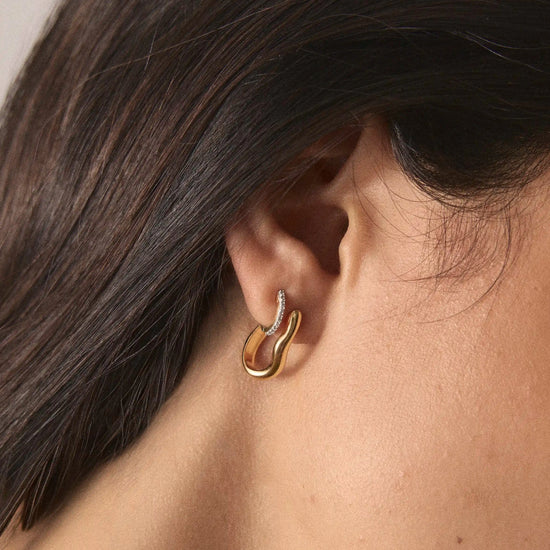 Molten Classic Small Hoop Earrings | 18k Gold Plated Earrings Missoma 