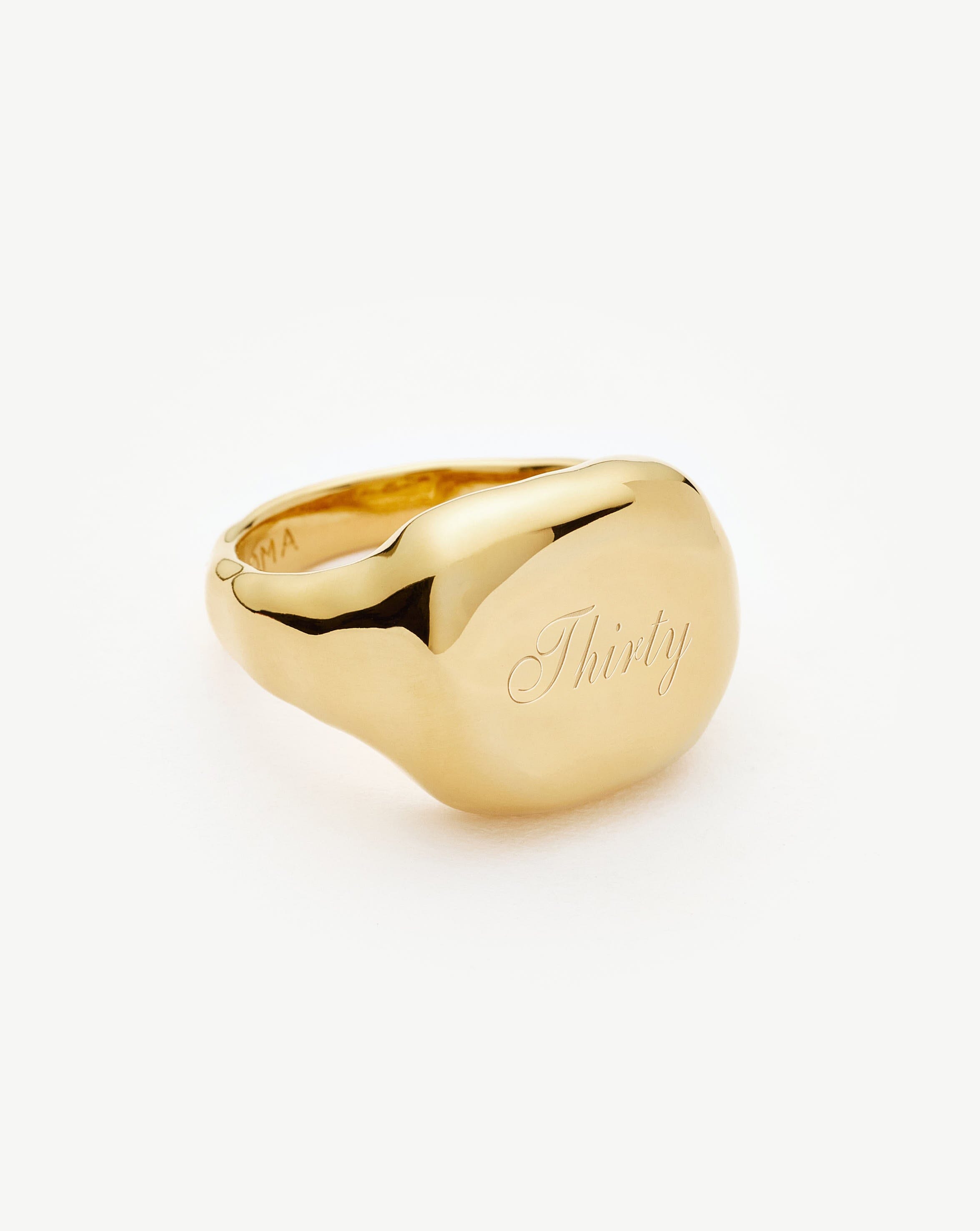 Molten Engravable Signet Ring | 18k Gold Plated Rings Missoma 