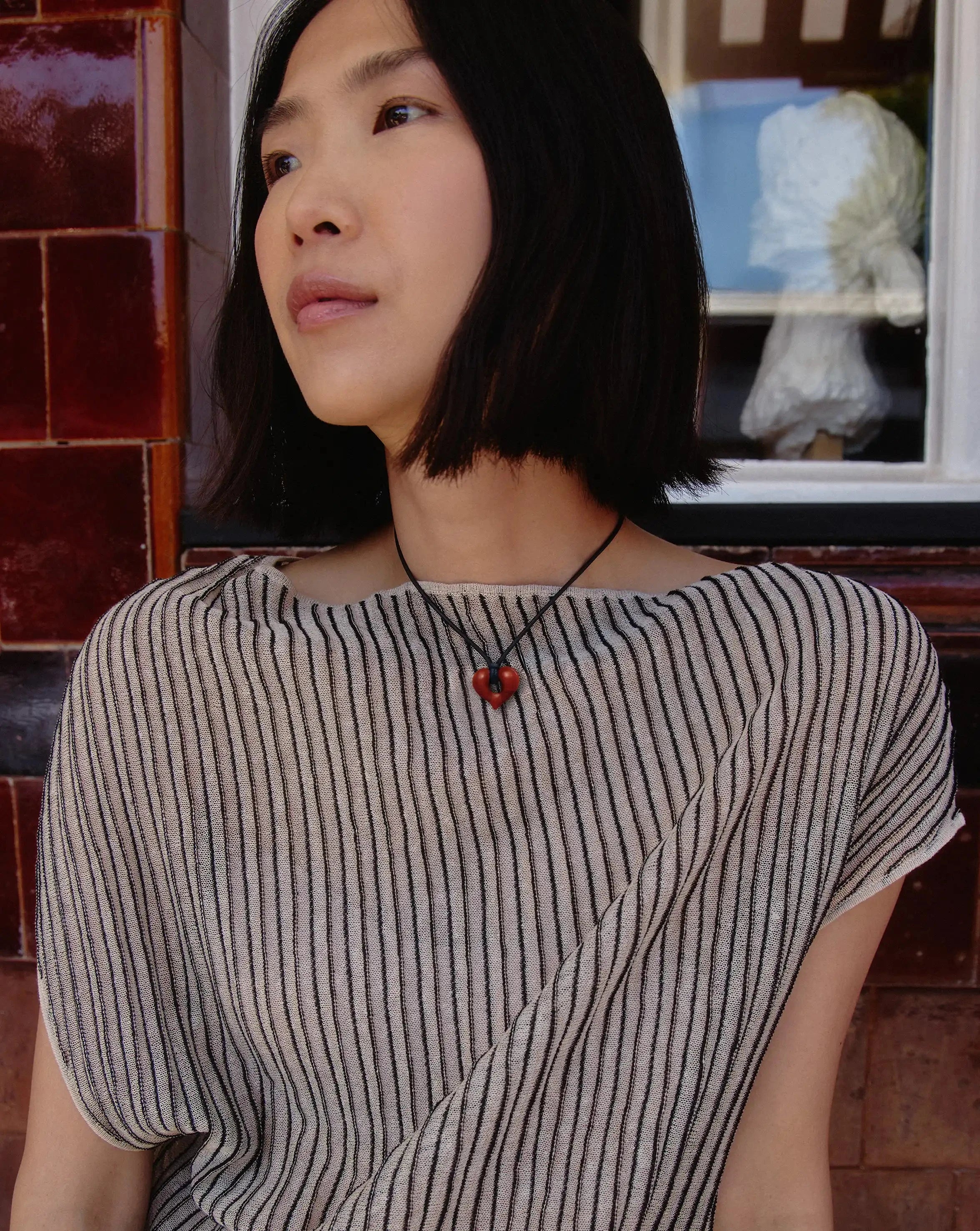 Molten Heart Gemstone Pendant Cord Necklace Necklace Missoma 