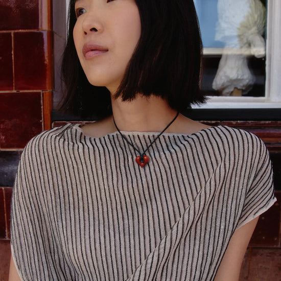 Molten Heart Gemstone Pendant Cord Necklace Necklace Missoma 