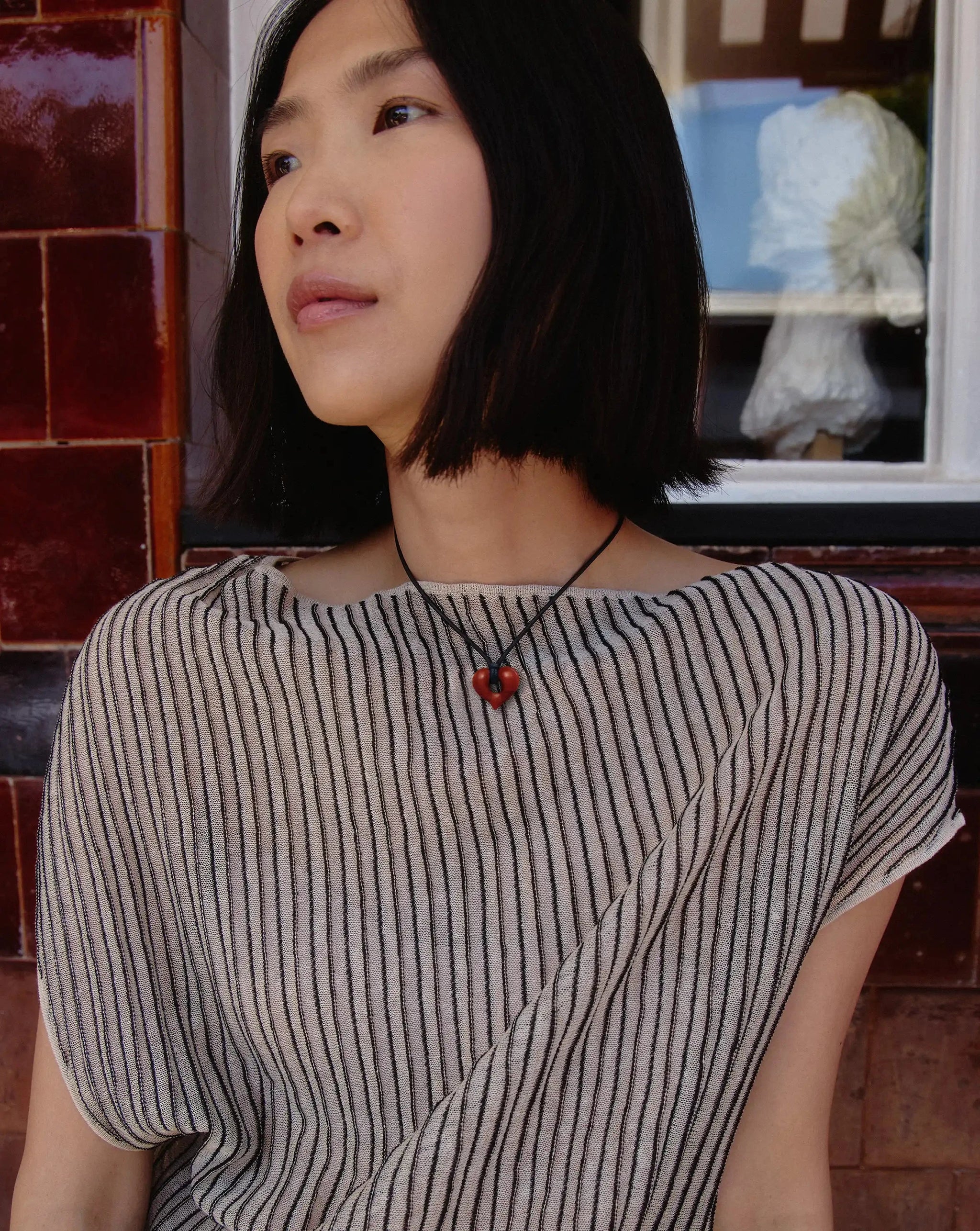 Molten Heart Gemstone Pendant Cord Necklace Necklace Missoma 