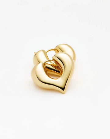 Molten Heart Medium Hoop Earrings | 18k Gold Plated Earrings Missoma 