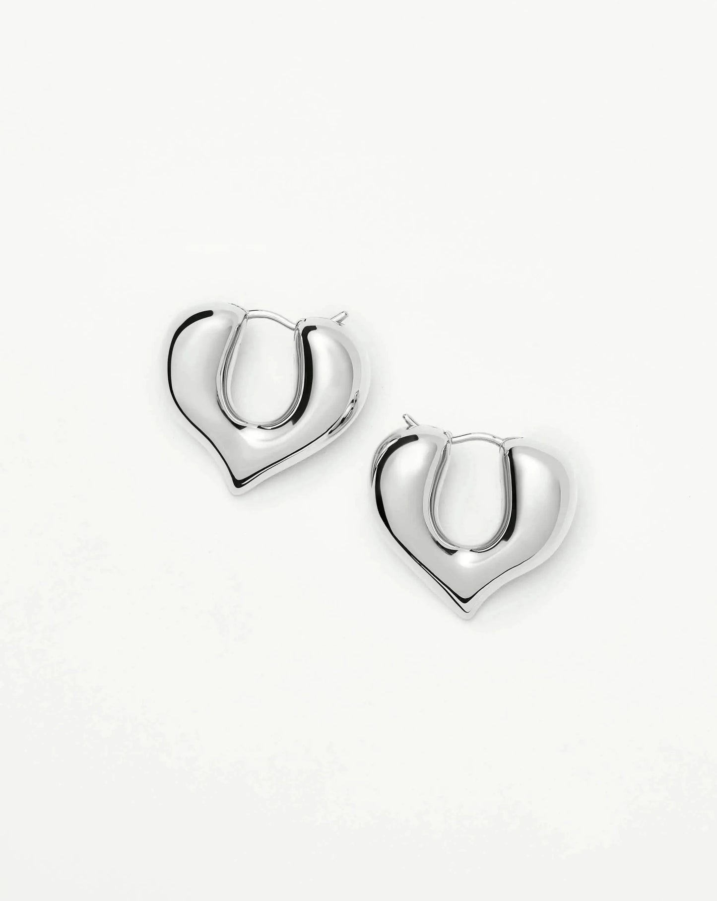 Molten Heart Medium Hoop Earrings | Silver Plated Earrings Missoma 