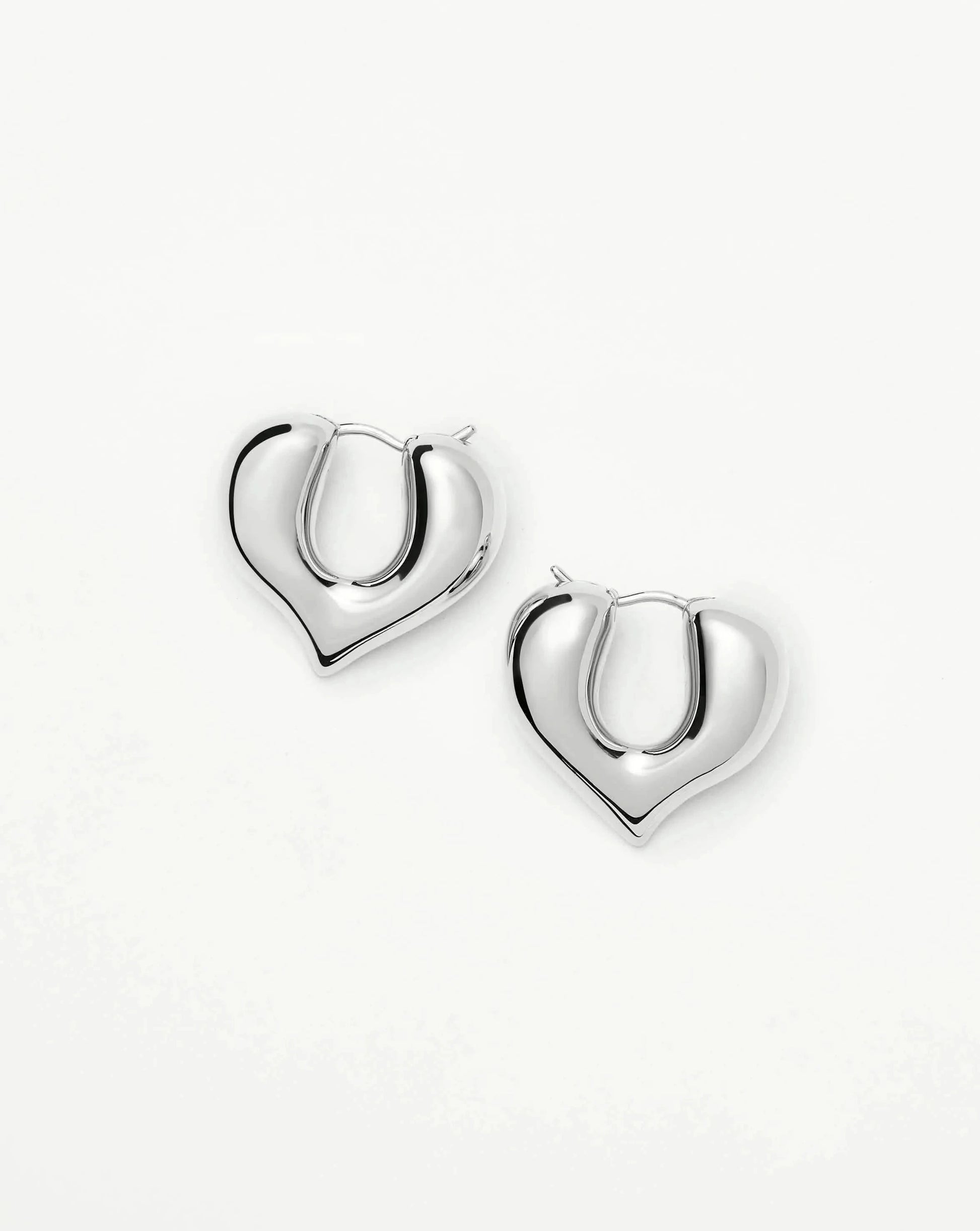 Molten Heart Medium Hoop Earrings | Silver Plated Earrings Missoma 