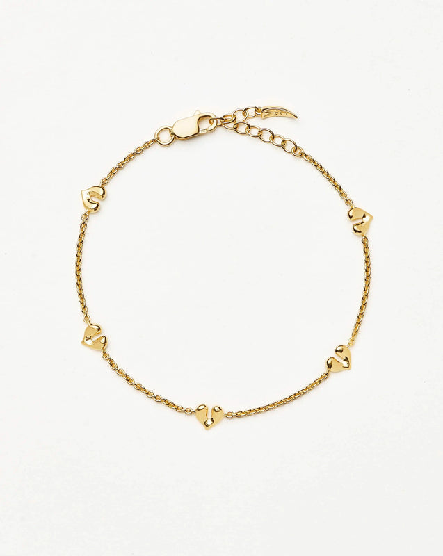 Molten Heart Mini Charm Bracelet | 18k Gold Vermeil