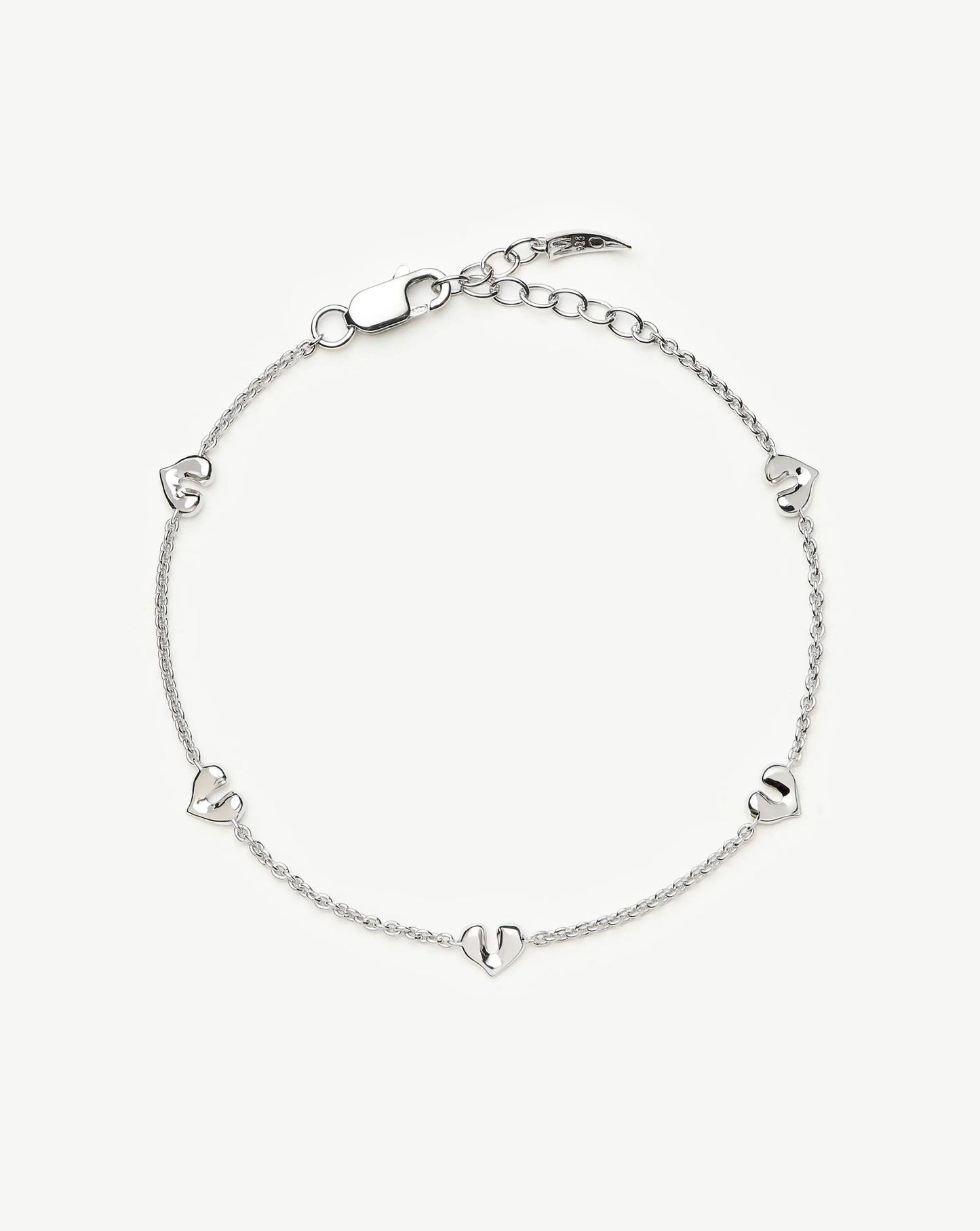 Molten Heart Mini Charm Bracelet | Sterling Silver Bracelet Missoma 