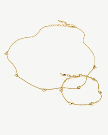Molten Heart Mini Charm Choker & Bracelet Set | 18k Gold Vermeil Layering Sets Missoma 
