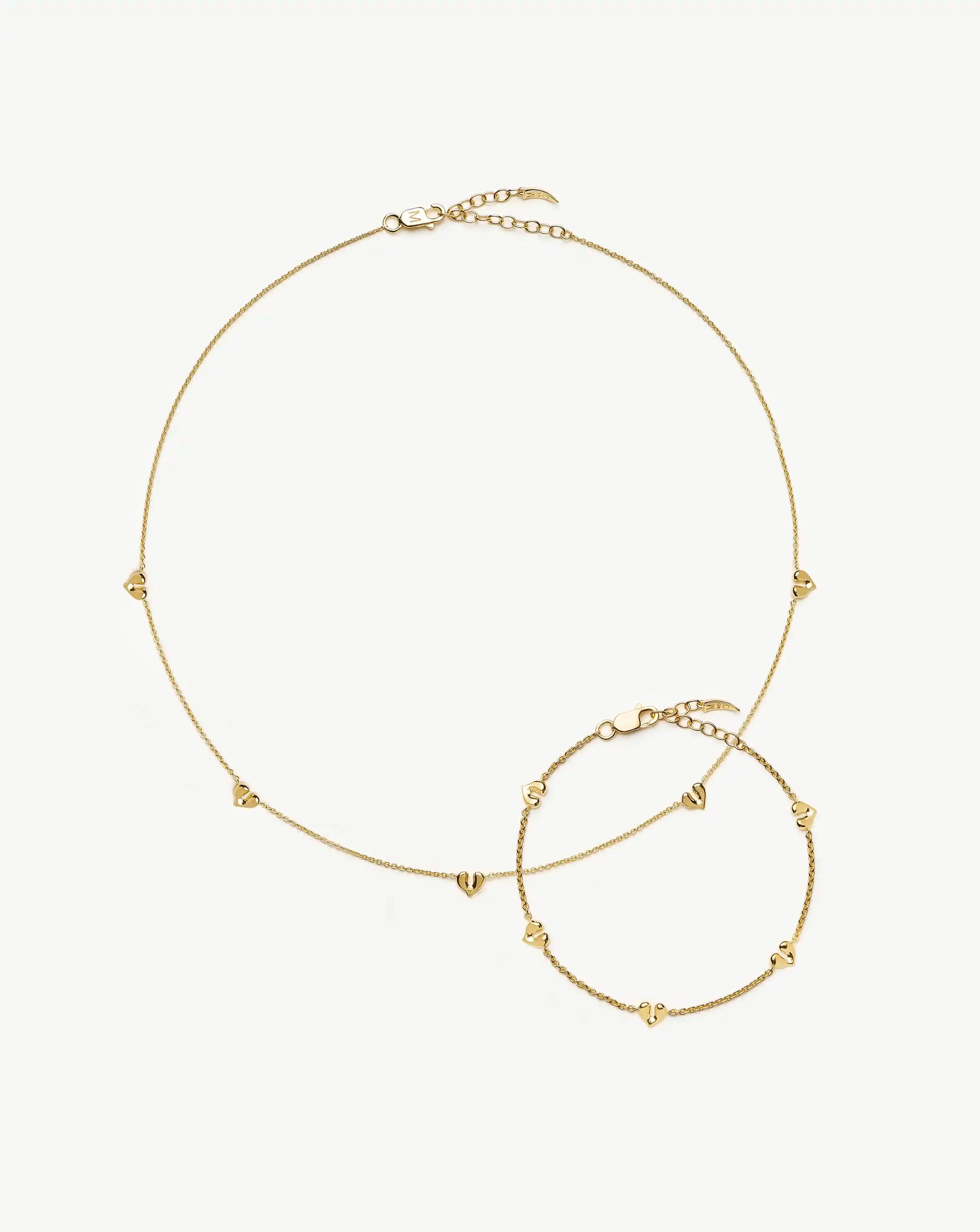 Molten Heart Mini Charm Choker & Bracelet Set | 18k Gold Vermeil Layering Sets Missoma 