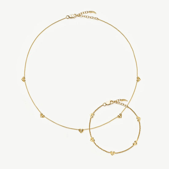 Molten Heart Mini Charm Choker & Bracelet Set | 18k Gold Vermeil Layering Sets Missoma 