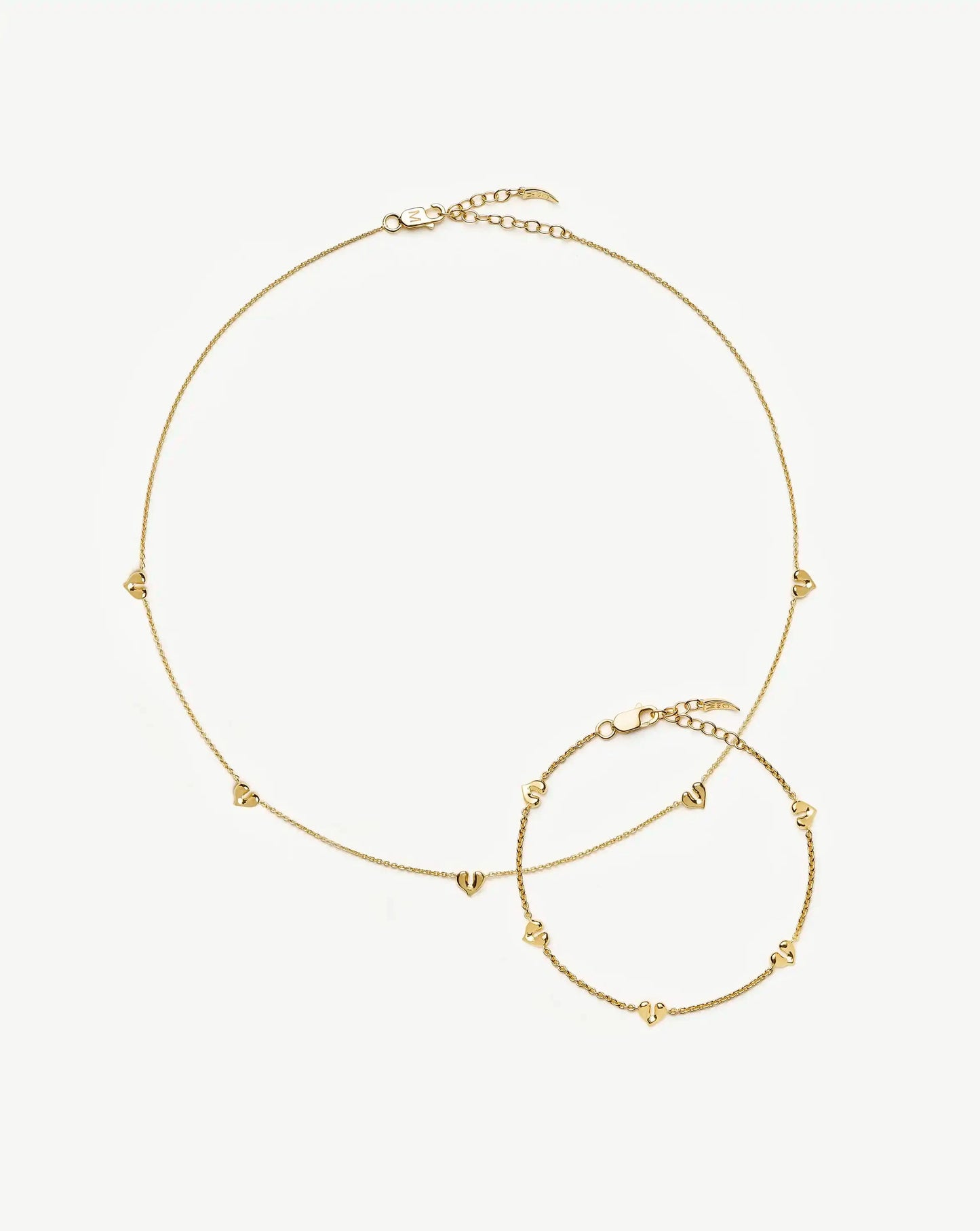 Molten Heart Mini Charm Choker & Bracelet Set | 18k Gold Vermeil Layering Sets Missoma 