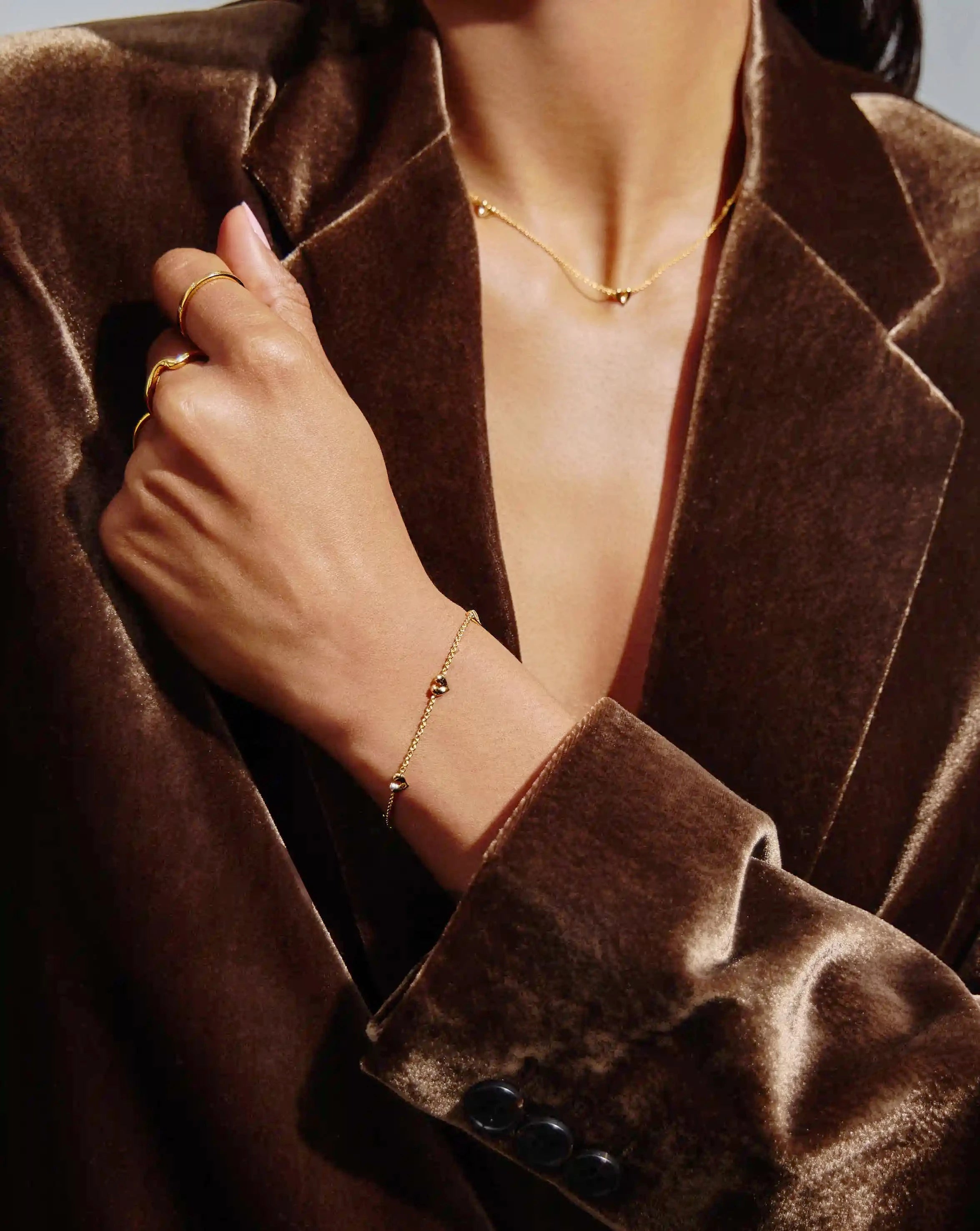 Molten Heart Mini Charm Choker & Bracelet Set | 18k Gold Vermeil Layering Sets Missoma 
