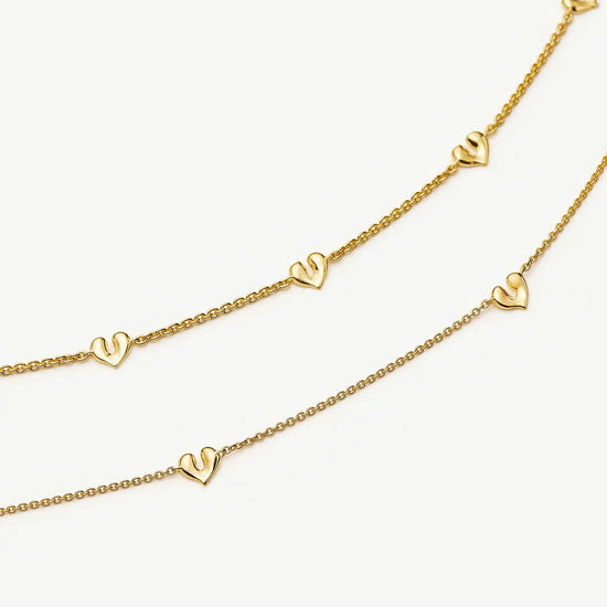 Molten Heart Mini Charm Choker & Bracelet Set | 18k Gold Vermeil Layering Sets Missoma 