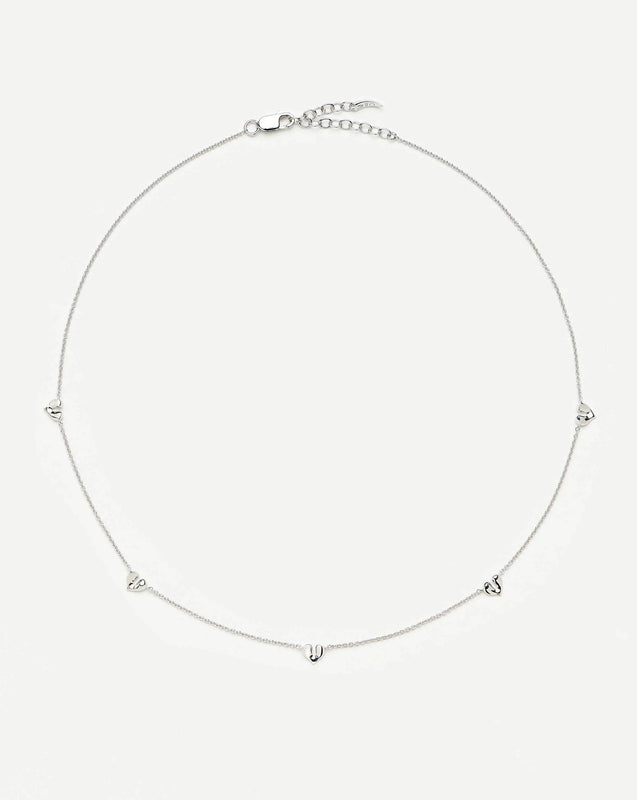Molten Heart Mini Charm Choker | Sterling Silver