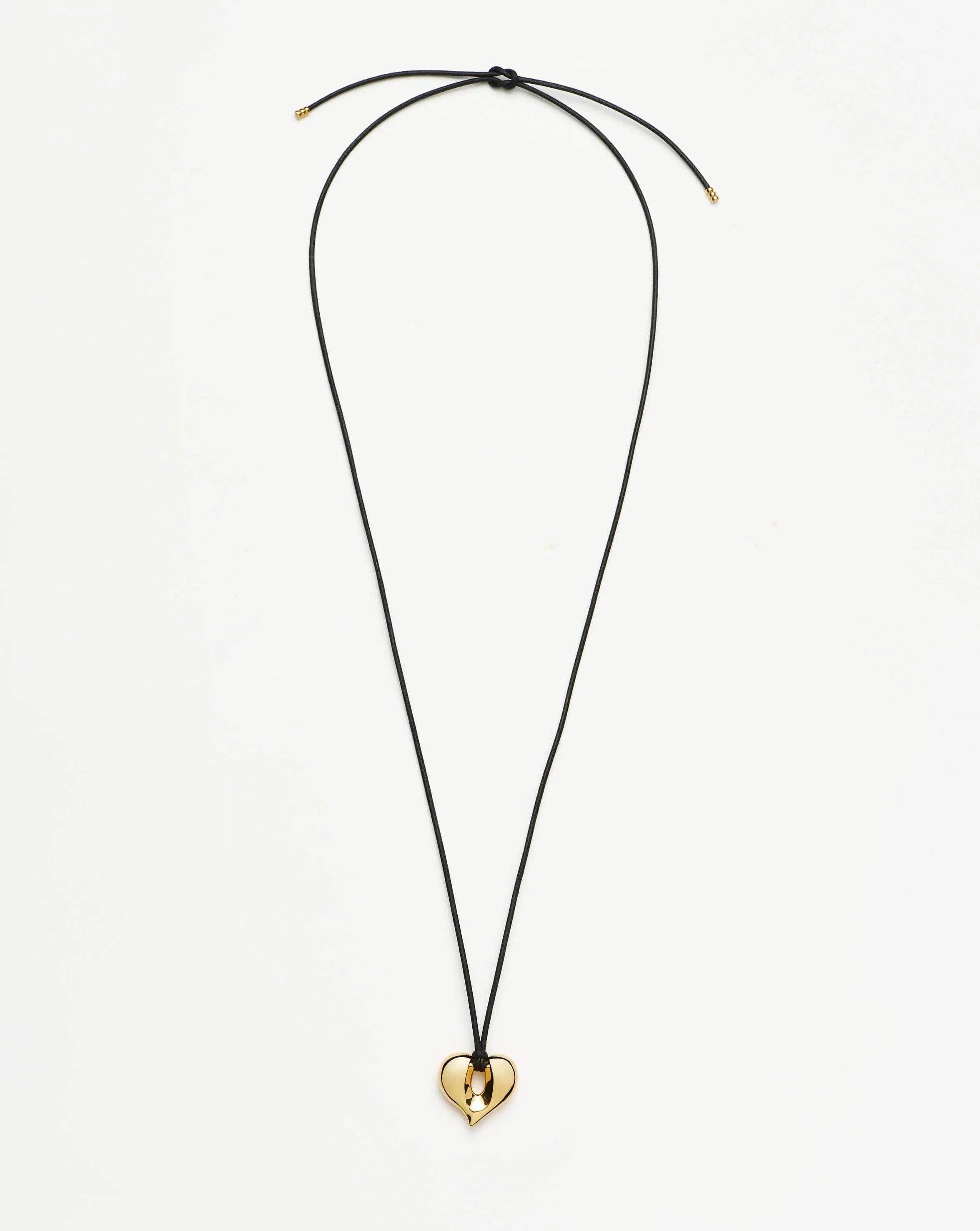 Molten Heart Pendant Cord Necklace | 18k Gold Plated Necklace Missoma 
