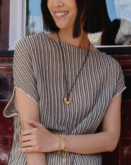 Molten Heart Pendant Cord Necklace | 18k Gold Plated Necklace Missoma 