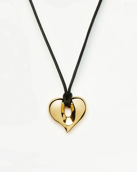Molten Heart Pendant Cord Necklace | 18k Gold Plated Necklace Missoma 