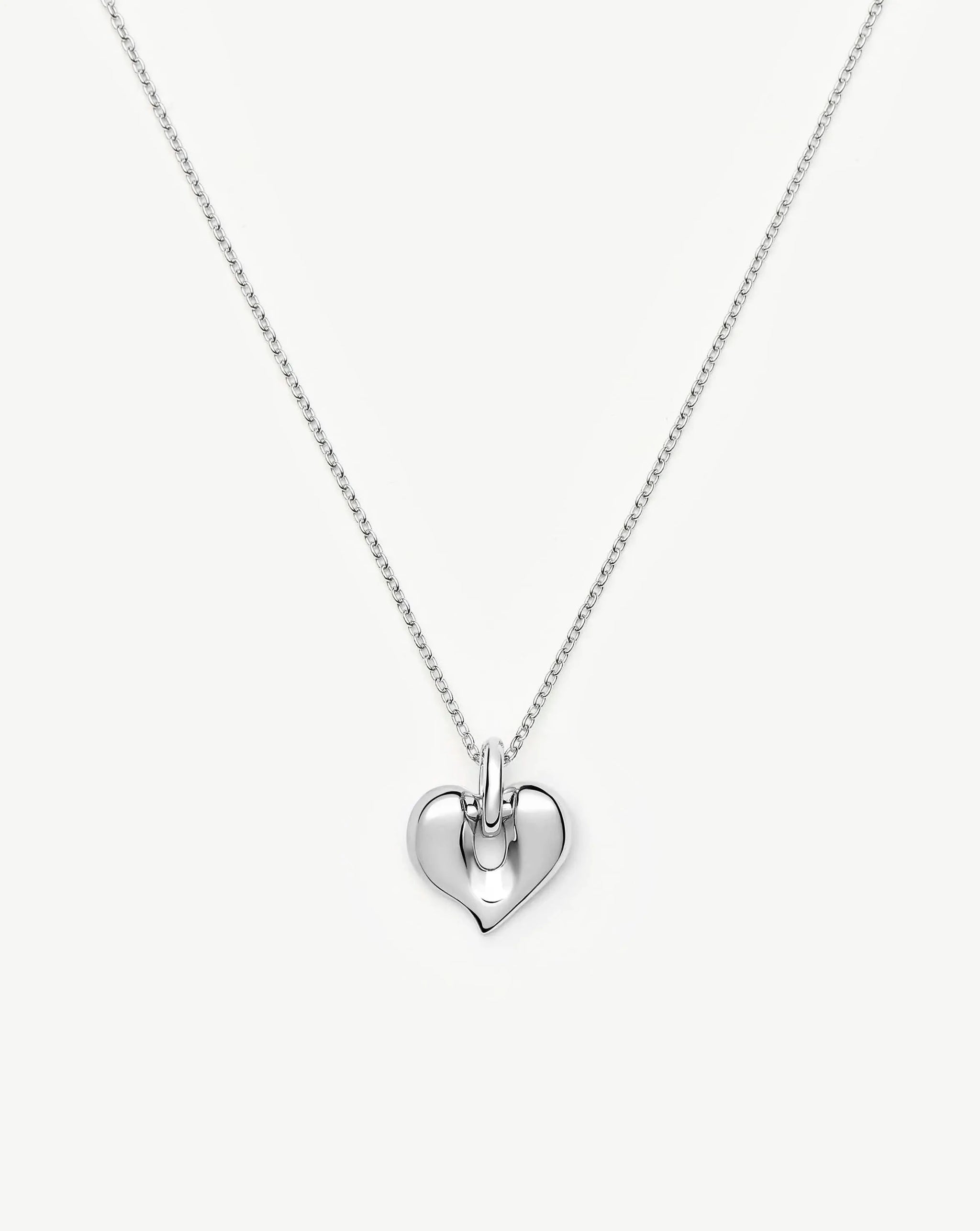 Molten Heart Pendant Necklace | Silver Plated Necklace Missoma 