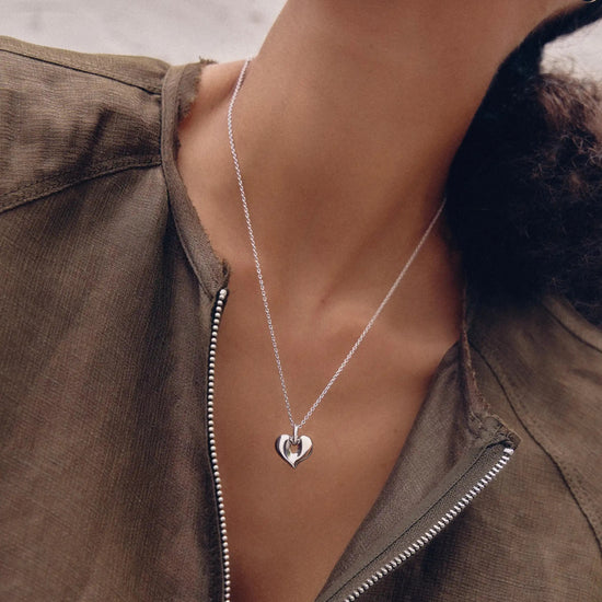 Molten Heart Pendant Necklace | Silver Plated Necklace Missoma 