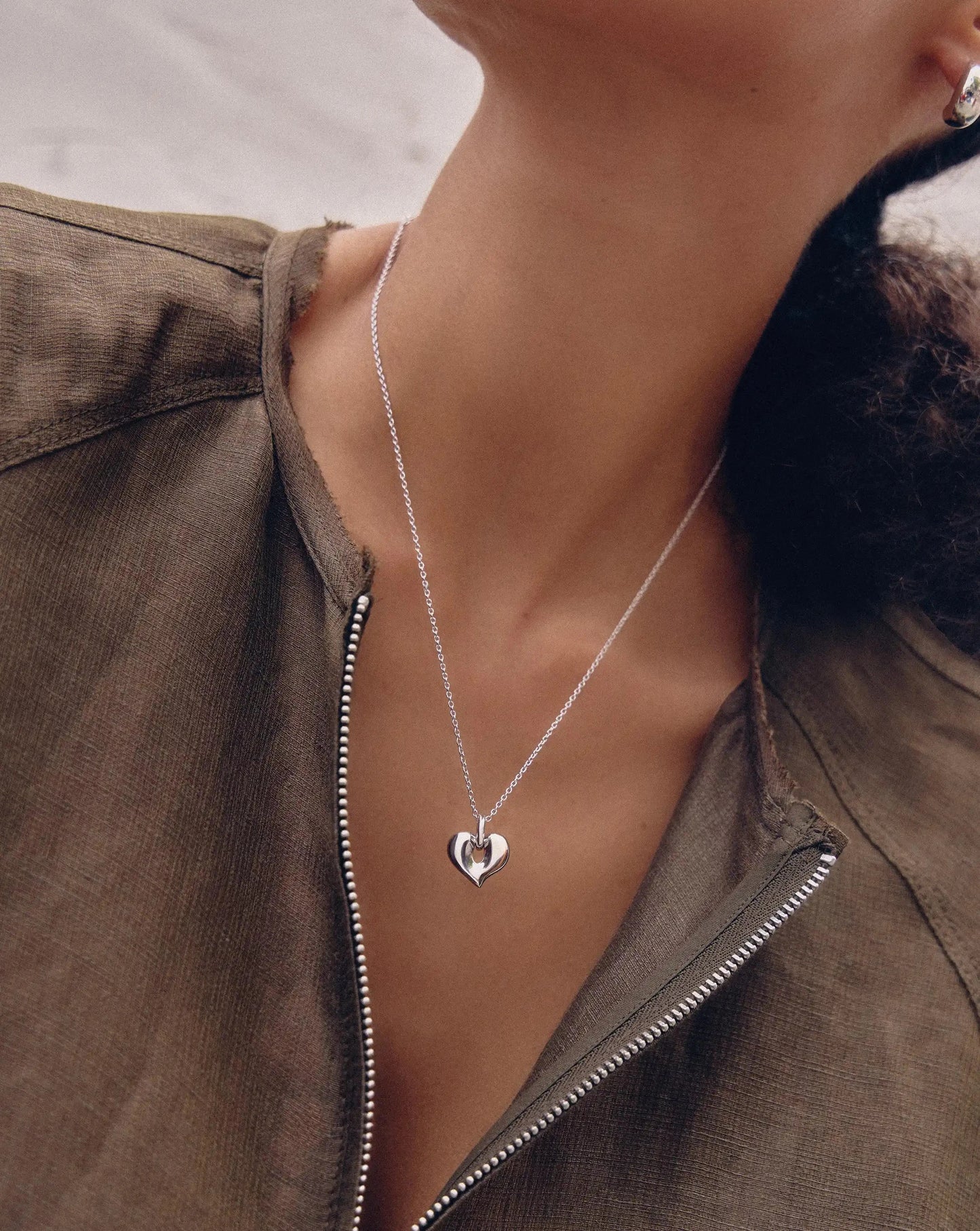 Molten Heart Pendant Necklace | Silver Plated Necklace Missoma 