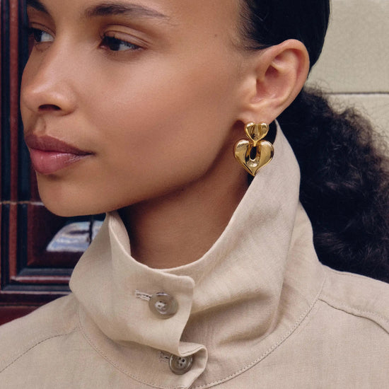 Molten Heart Statement Earrings | 18k Gold Plated Earrings Missoma 