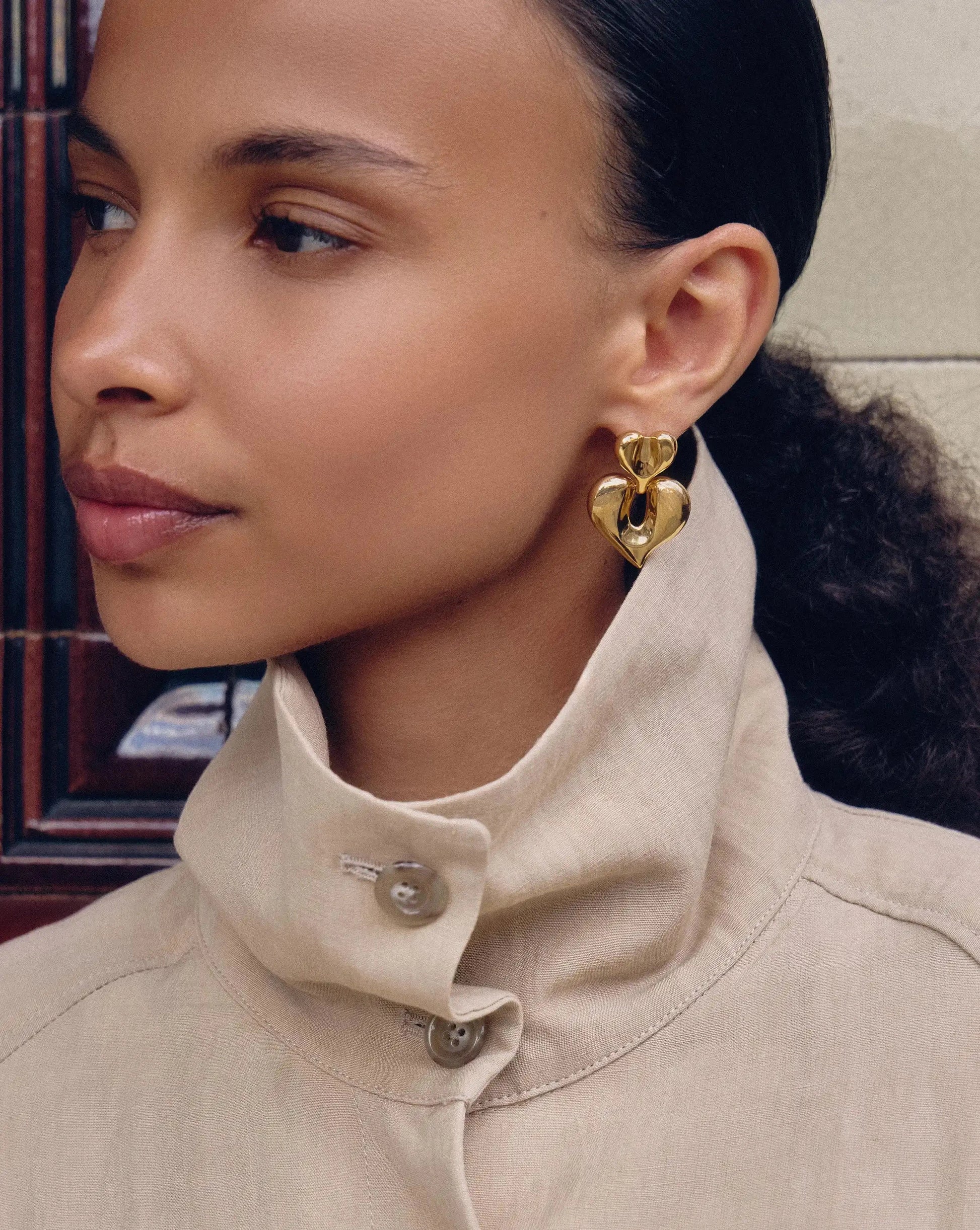 Molten Heart Statement Earrings | 18k Gold Plated Earrings Missoma 