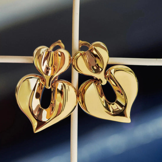 Molten Heart Statement Earrings | 18k Gold Plated Earrings Missoma 