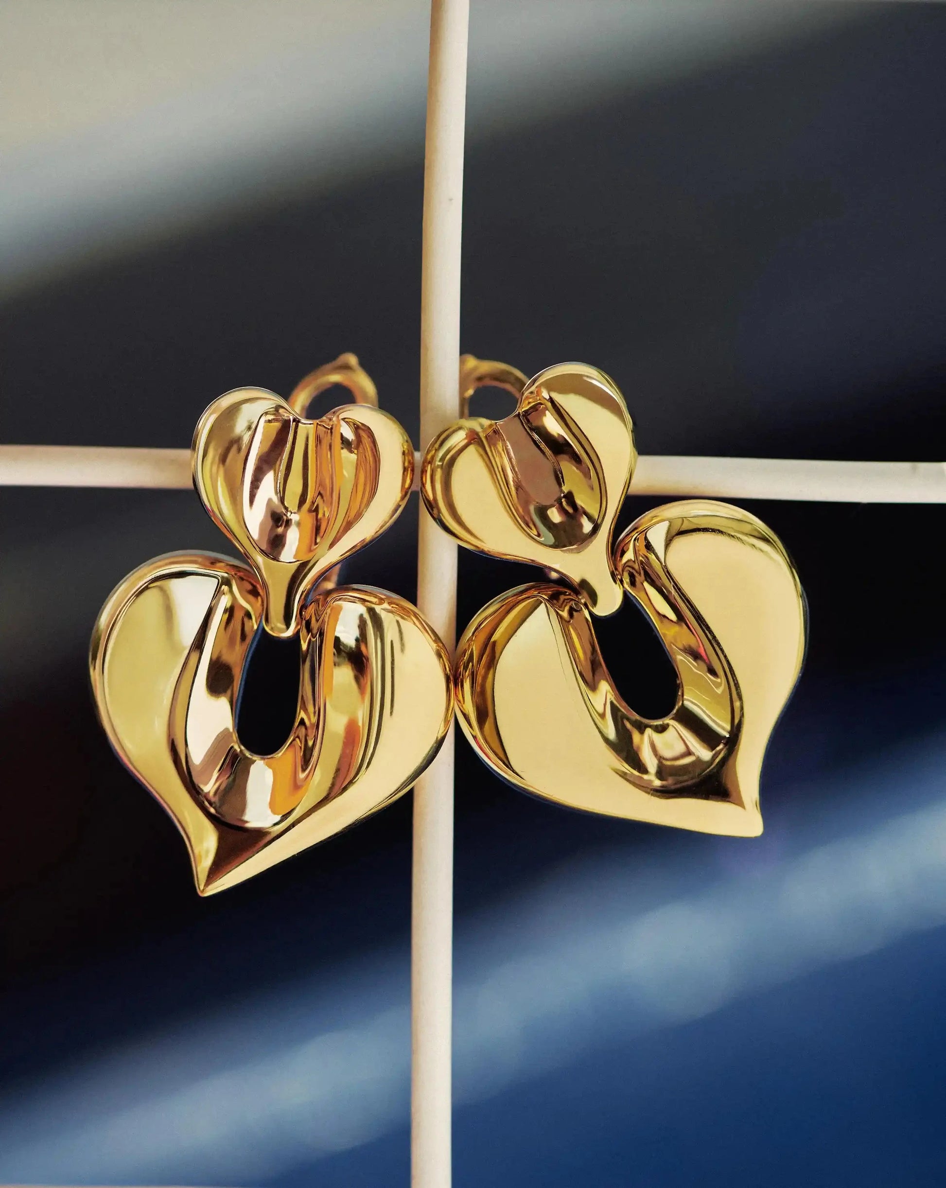 Molten Heart Statement Earrings | 18k Gold Plated Earrings Missoma 