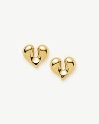 Molten Heart Stud Earrings | 18k Gold Plated Earrings Missoma 