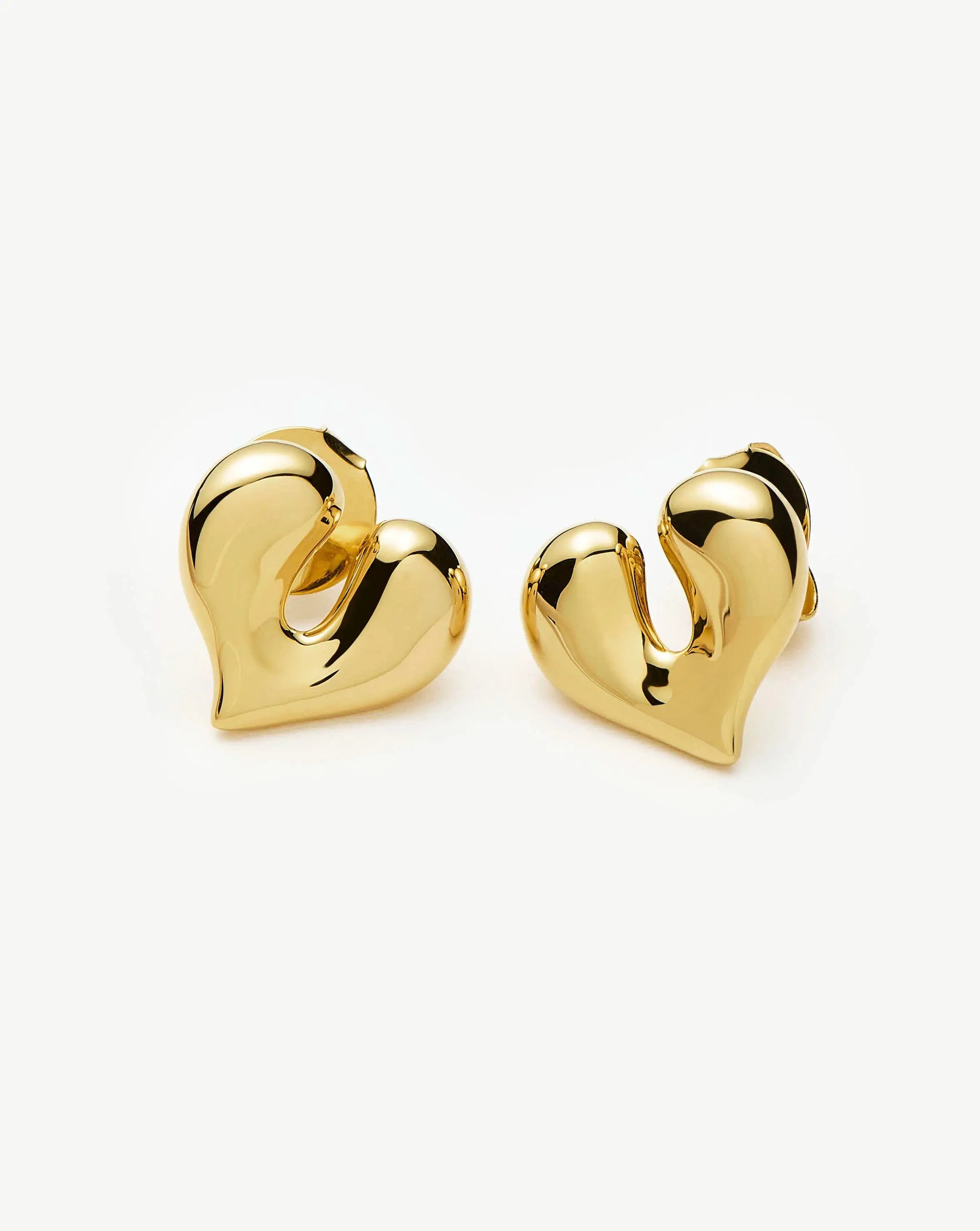 Molten Heart Stud Earrings | 18k Gold Plated Earrings Missoma 