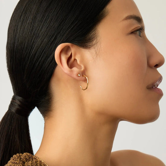 Molten Hoop & Prism Stud Earrings Set | 18k Gold Vermeil/Cubic Zirconia Earrings Missoma 