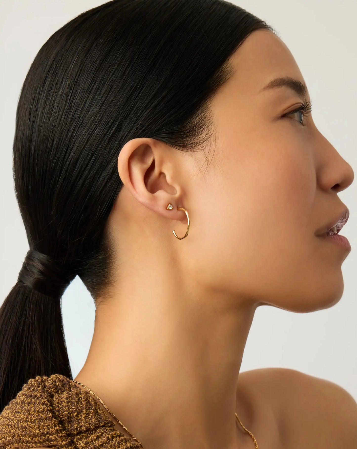 Molten Hoop & Prism Stud Earrings Set | 18k Gold Vermeil/Cubic Zirconia Earrings Missoma 