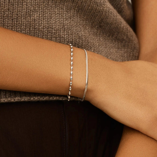 Molten Olive Chain Bracelet | Silver Plated Bracelets Missoma 